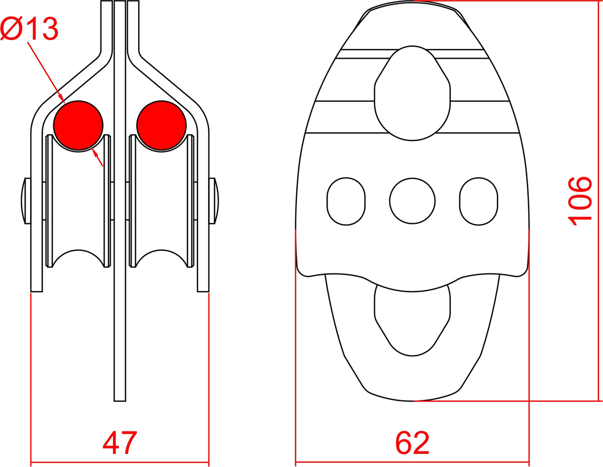 KONG Mini Twin Evo – Maßzeichnung