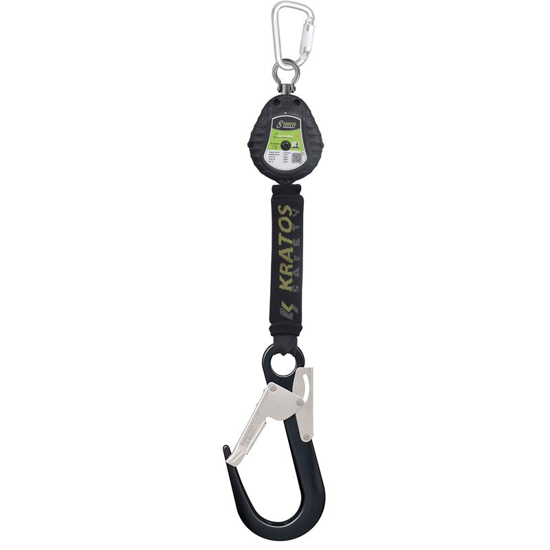KRATOS SAFETY OLYMPE-S2 Gurtband Höhensicherungsgerät mit Gerüsthaken Länge 2 m – FA2050302