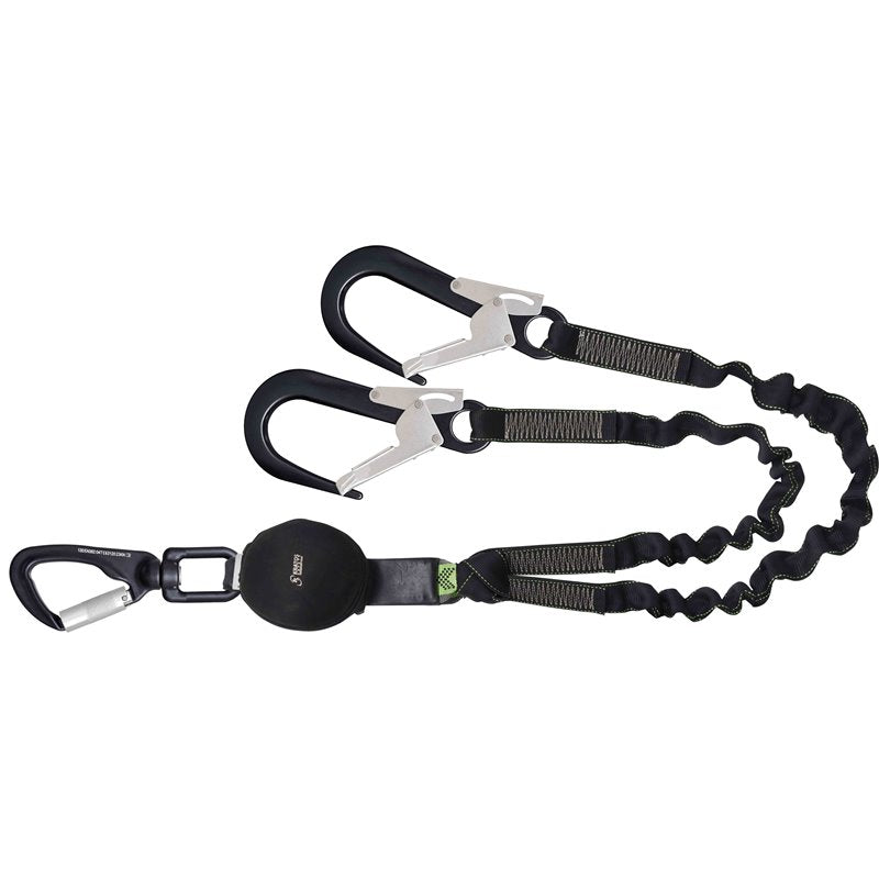 KRATOS SAFETY GRAVITY-S – Elastisches Y-Verbindungsmittel mit Twist-Lock und Drehwirbel – 1,50 m – FA3082015