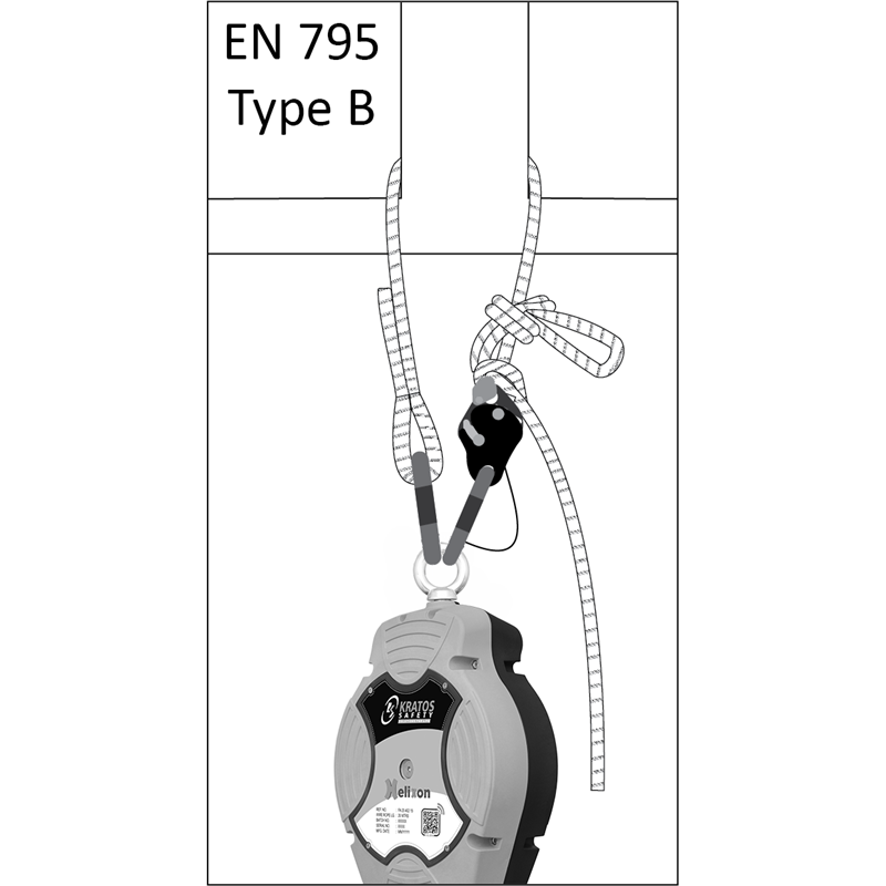 KRATOS SAFETY VYSKA – Kernmantel-Positionierer mit Seileinstellvorrichtung – 1,60–10,00 m – FA40906100