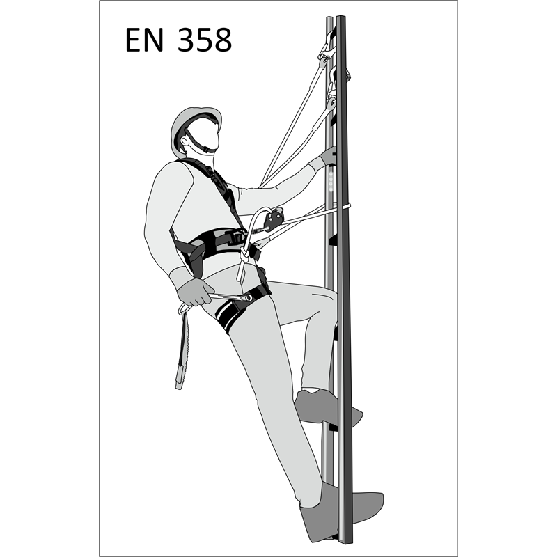 KRATOS SAFETY ASTRA – Kernmantel-Positionierer mit Aluminium-Seilkürzer – 2,00 m – FA4090820