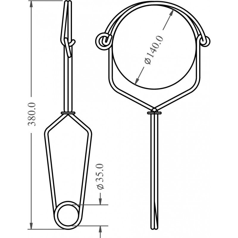 KRATOS SAFETY FA5020914 – Edelstahl-Befestigungshaken – 140 mm