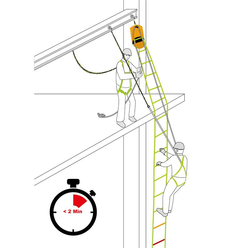 KRATOS SAFETY EVA'LAD 2, Gurtband-Rettungsleiter, Länge 6 m, mit integriertem Sicherungssystem