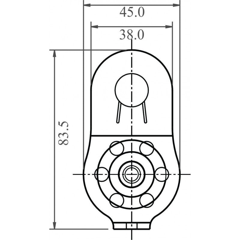 Einfache Seilrolle mit festem Flansch