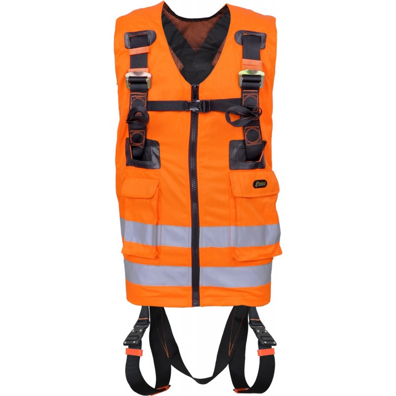 KRATOS SAFETY REFLEX 2 – Auffanggurt mit orangefarbener Warnweste – Produktansicht