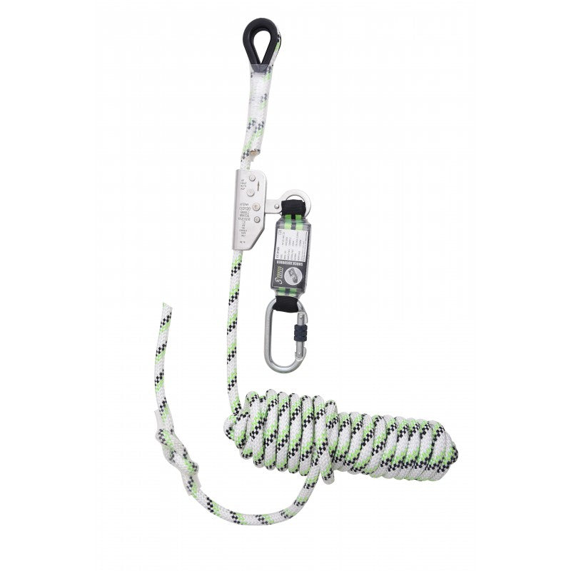 KRATOS SAFETY NIRO, Mitlaufendes Auffanggerät auf Kernmantelseil mit Bandfalldämpfer Länge 20 Meter – FA2010220