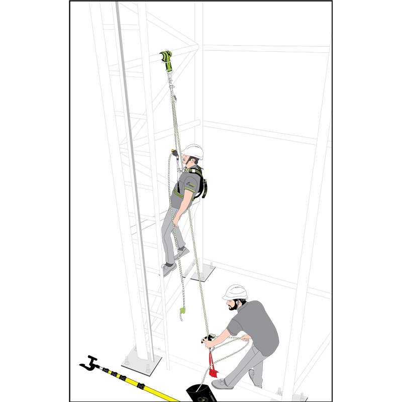 KRATOS SAFETY 2 in 1 Auffangsystem mit integriertem Rettungssystem, 30 m – FA2011330