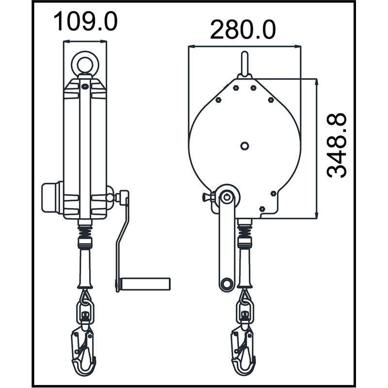 KRATOS SAFETY LONY - Synthetisches Seil, Absturzsicherung mit automatischem integriertem Rückzug 18 m – FA2040120R