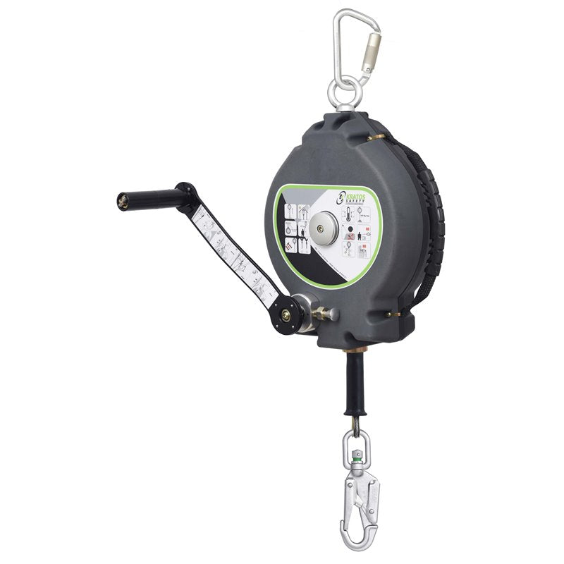 KRATOS SAFETY KALYPSO Stahldrahtseil, Absturzsicherung mit automatischem integriertem Rückzug 30 m – FA2040130