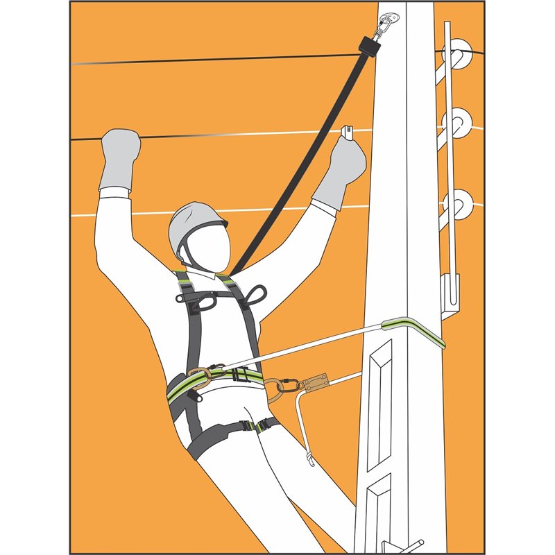 KRATOS SAFETY HELIXON Stahldrahtseil, Höhensicherungsgerät mit automatischem Rückzug 3,50 m, Nur für den vertikalen Gebrauch – FA2040203B