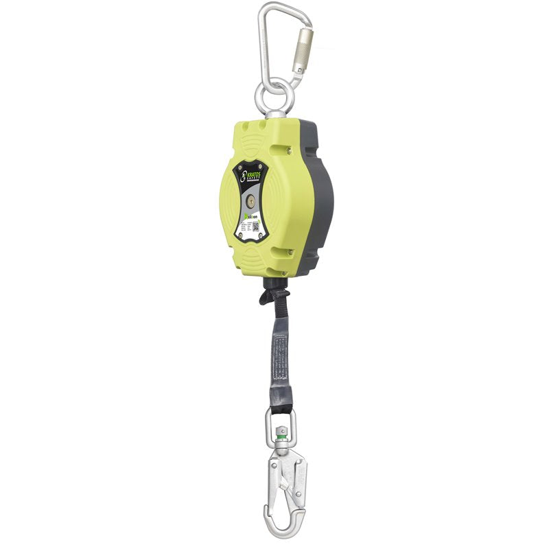 KRATOS SAFETY HELIXON Polyestergurtband, Höhensicherungsgerät mit automatischem Rückzug 6 m, Nur für den vertikalen Gebrauch – FA2050406B