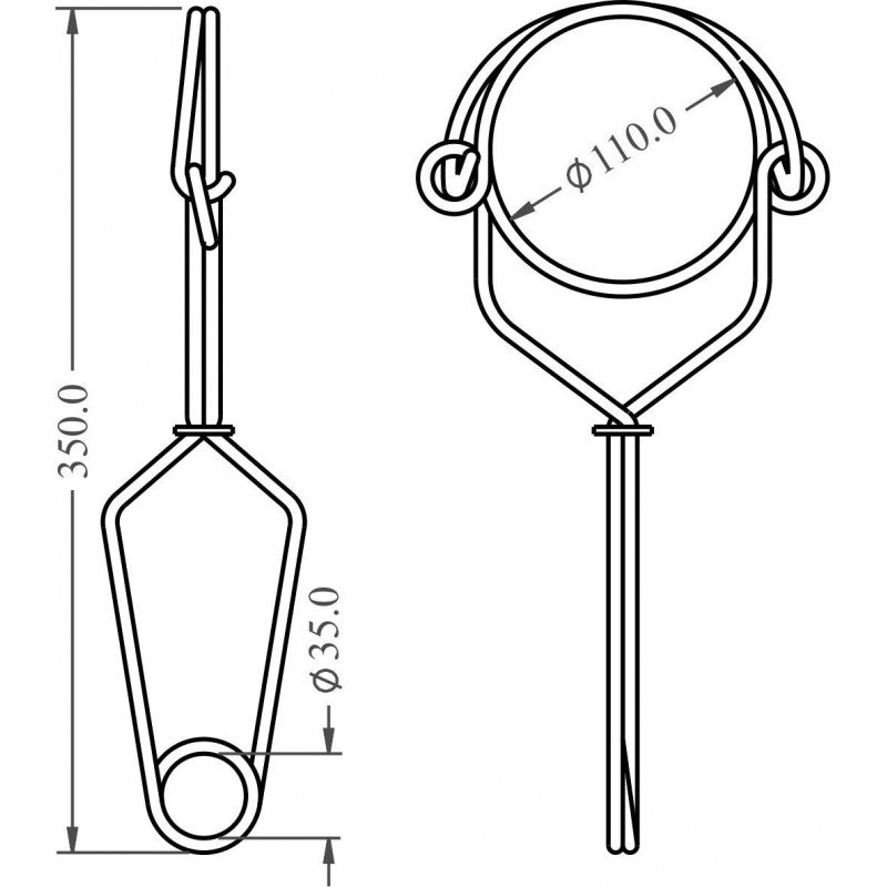 KRATOS SAFETY FA5021011 – Edelstahl-Befestigungshaken – 110 mm