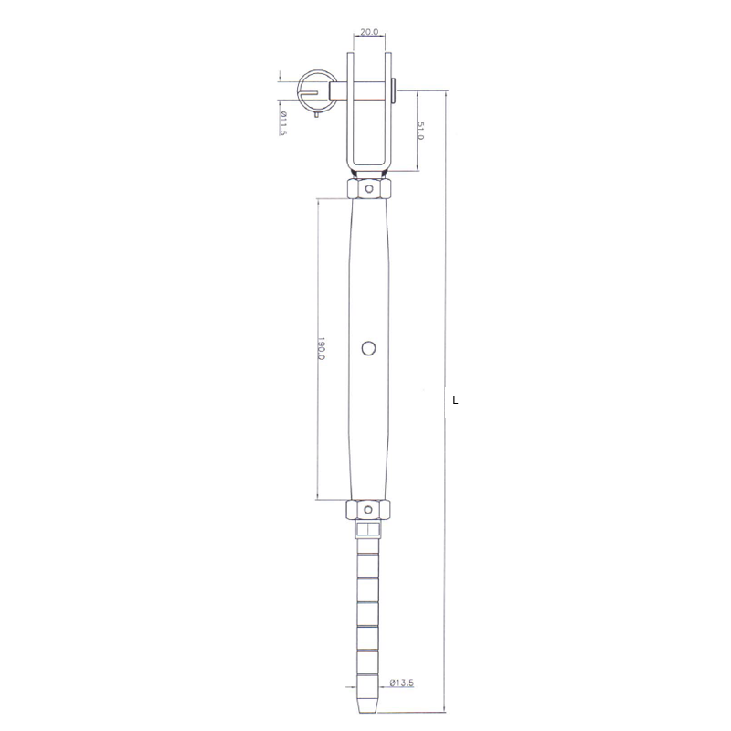 KS 4000 – Crimpbares Spannelement für 8-mm-Drahtseil – FA6020300